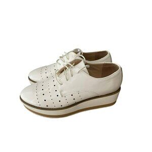 TATA ITALIA SHOES WOMENS WHITE PLATFORM CHUNKY Y2K LACE UP CASUAL SIZE 38 SHOES